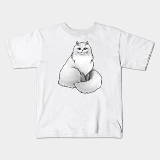 Cat - Persian - White Kids T-Shirt